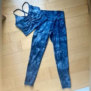 Gymshark Elevate Set in Lakeside Blue Spray Dye S Bottom + M Top